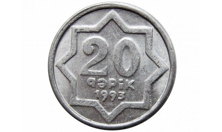 Азербайджан 20 гяпик 1993 г. (с точкой)