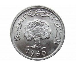 Тунис 2 миллима 1960 г.