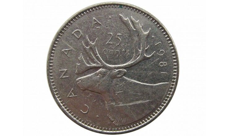 Канада 25 центов 1981 г.
