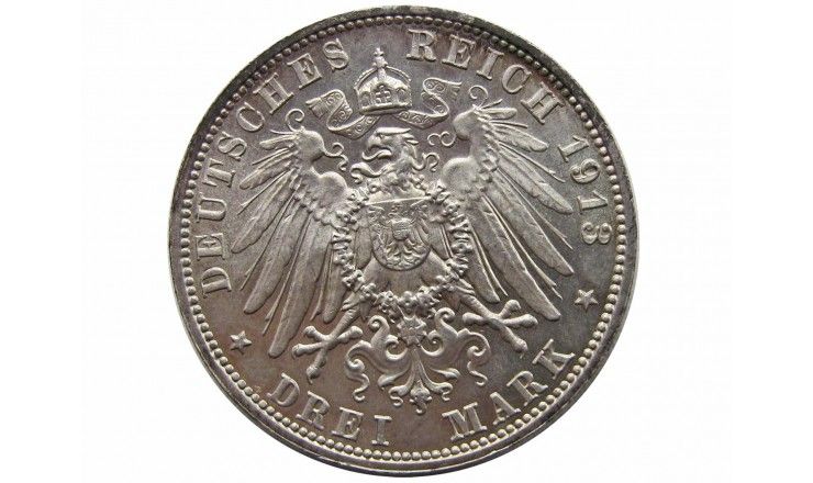 Саксония 3 марки 1913 г. (100 лет Битве народов)