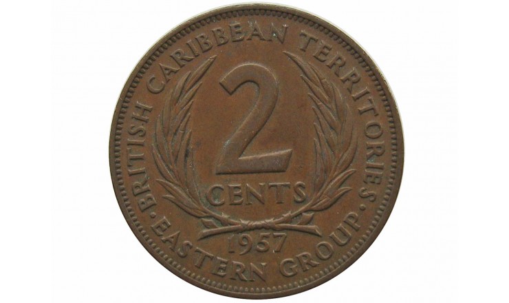 Восточно-Карибские территории 2 цента 1957 г.