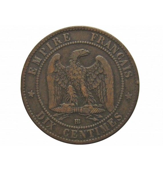 Франция 10 сантимов 1865 г. BB
