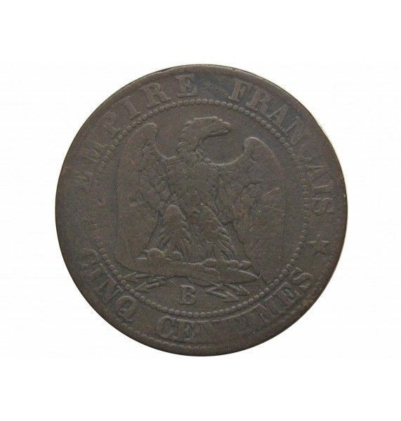 Франция 5 сантимов 1854 г. B