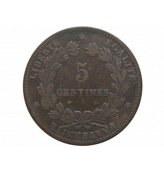 Франция 5 сантимов 1874 г. A