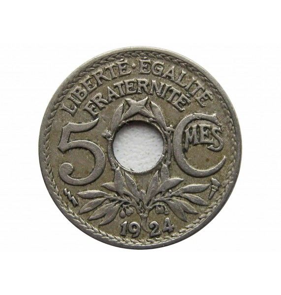 Франция 5 сантимов 1924 г.