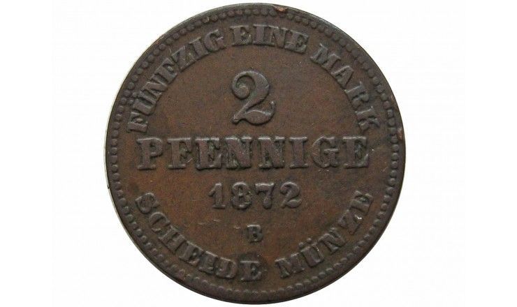Мекленбург-Шверин 2 пфеннига 1872 г. B