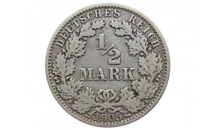 Германия 1/2 марки 1905 г. A