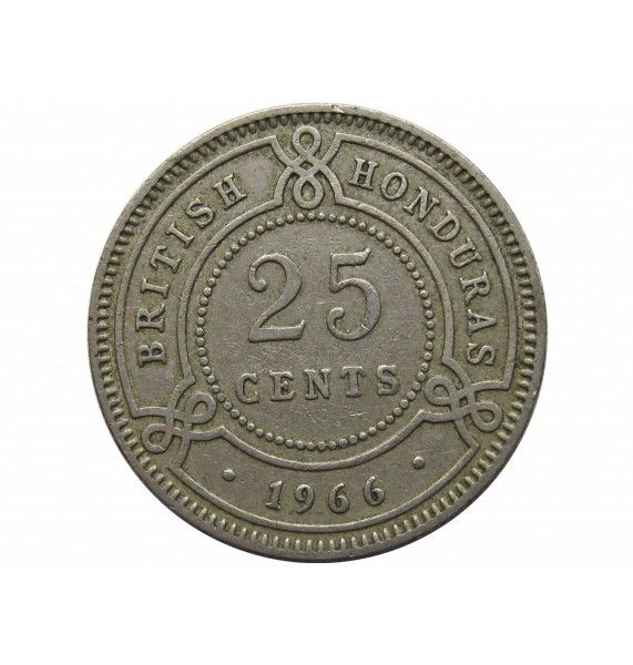Британский Гондурас 25 центов 1966 г.