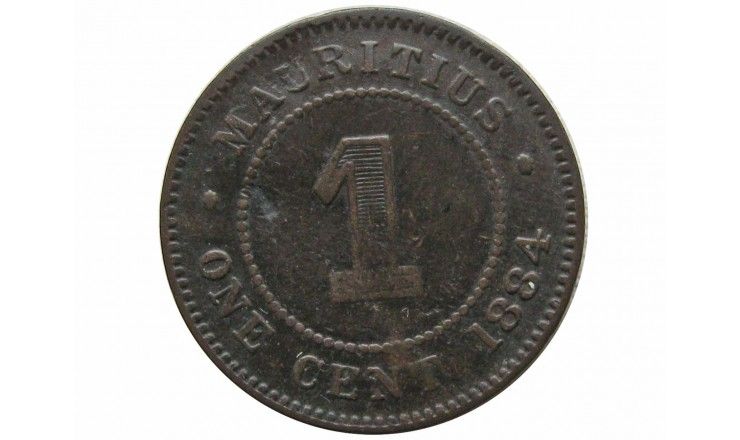 Маврикий 1 цент 1884 г. (небольшие забоины)