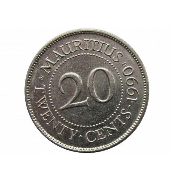 Маврикий 20 центов 1990 г.