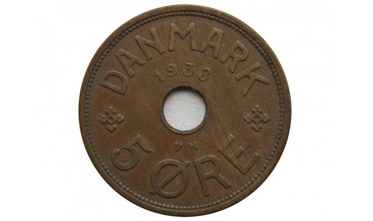 Дания 5 эре 1938 г.
