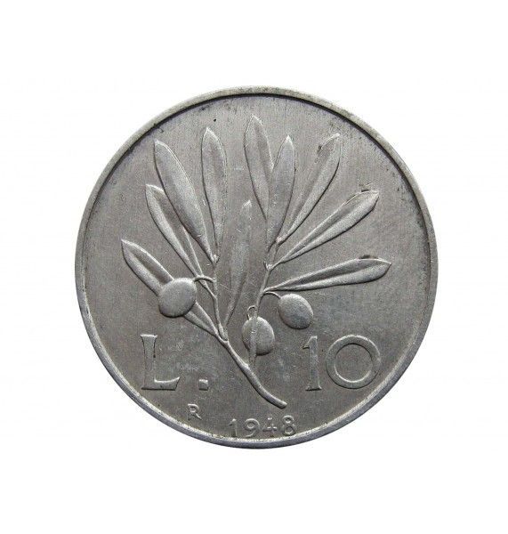 Италия 10 лир 1948 г.