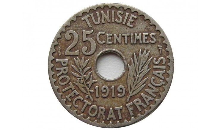 Тунис 25 сантимов 1919 г.