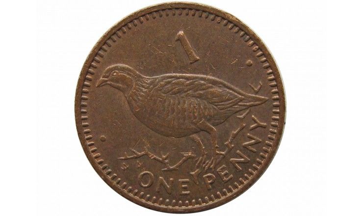 Гибралтар 1 пенни 1990 г. AA