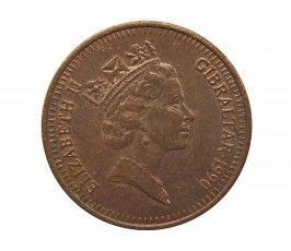 Гибралтар 1 пенни 1990 г. AA