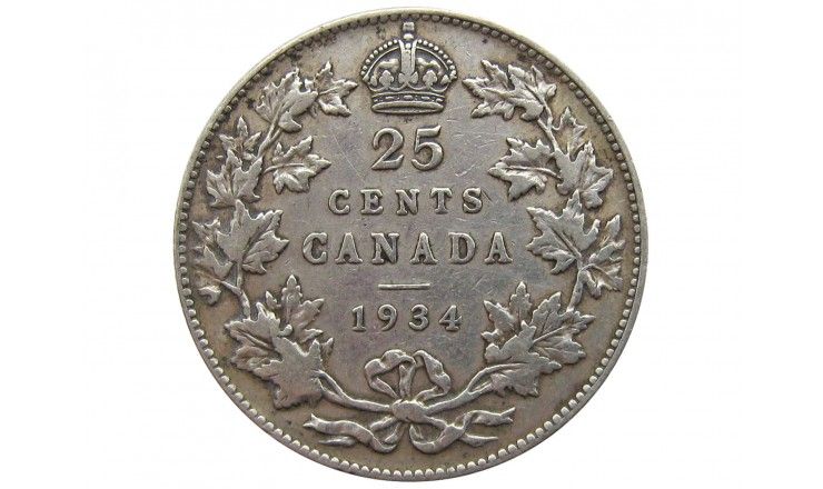 Канада 25 центов 1934 г.