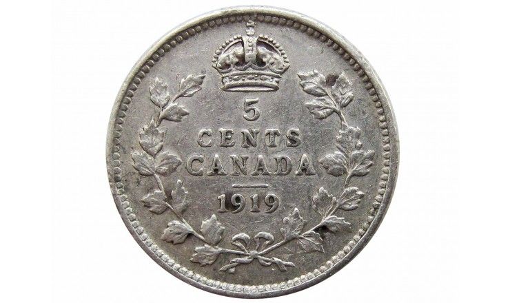 Канада 5 центов 1919 г.