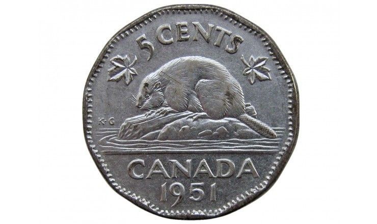 Канада 5 центов 1951 г.