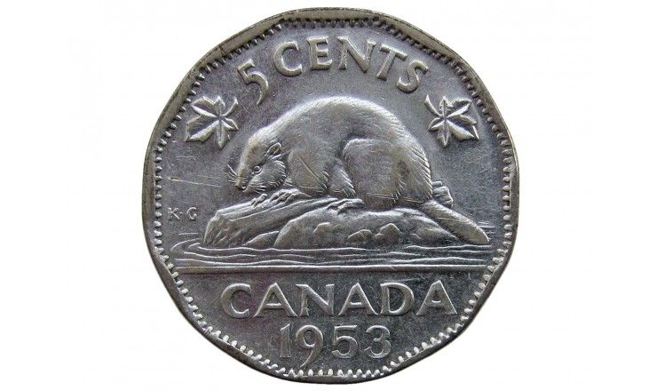 Канада 5 центов 1953 г.