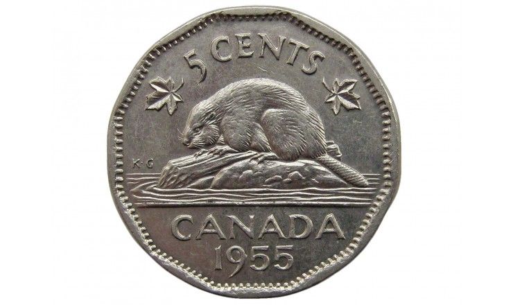 Канада 5 центов 1955 г.