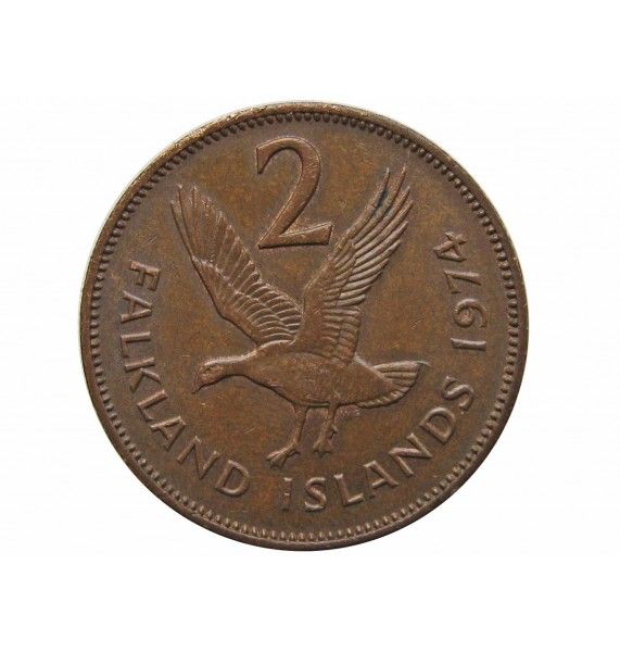 Фолклендские острова 2 пенса 1974 г.