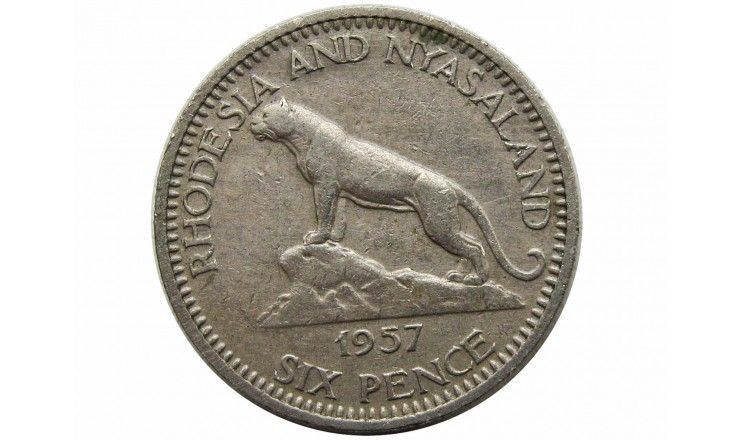 Родезия и Ньясаленд 6 пенсов 1957 г.