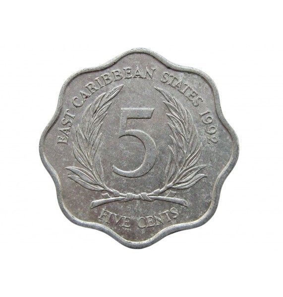 Восточно-Карибские штаты 5 центов 1992 г.