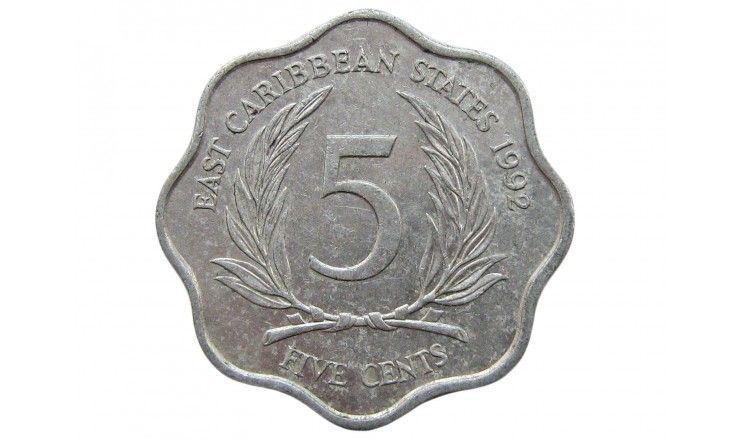 Восточно-Карибские штаты 5 центов 1992 г.