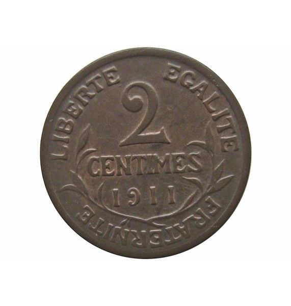Франция 2 сантима 1911 г.