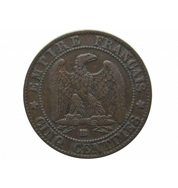 Франция 5 сантимов 1856 г. BB