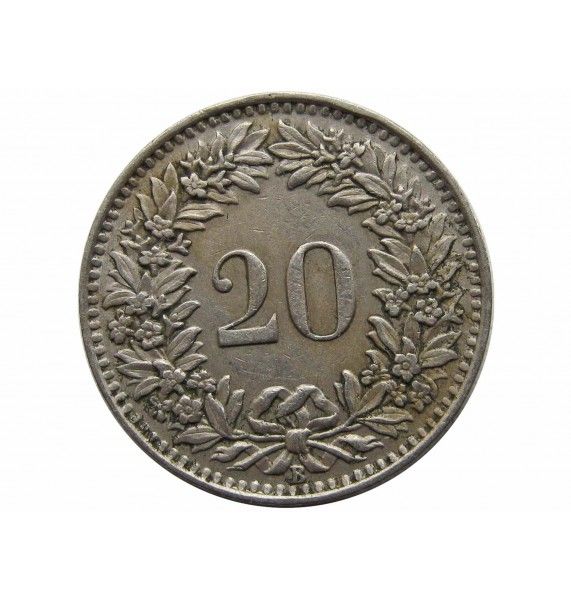 Швейцария 20 раппен 1943 г.