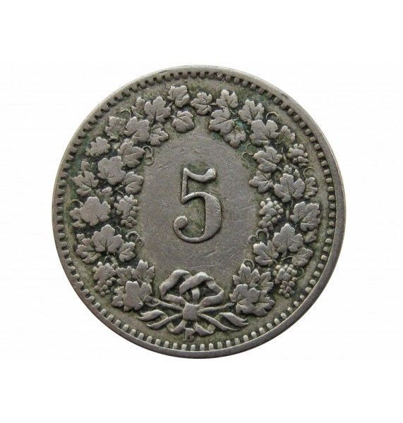 Швейцария 5 раппен 1907 г.