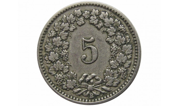 Швейцария 5 раппен 1910 г.