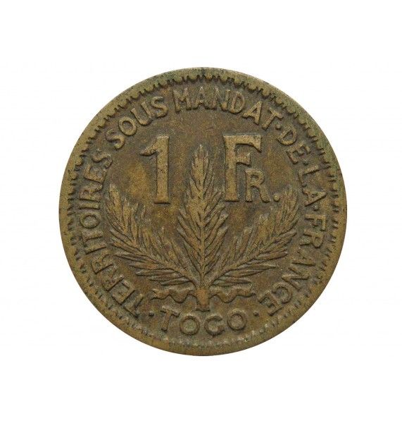 Французское Того 1 франк 1924 г.