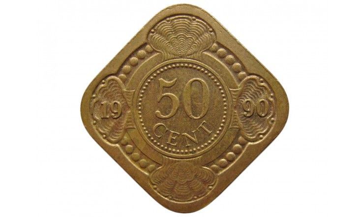 Нидерландские Антиллы 50 центов 1990 г.