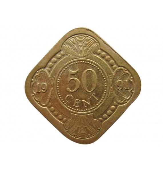 Нидерландские Антиллы 50 центов 1991 г.