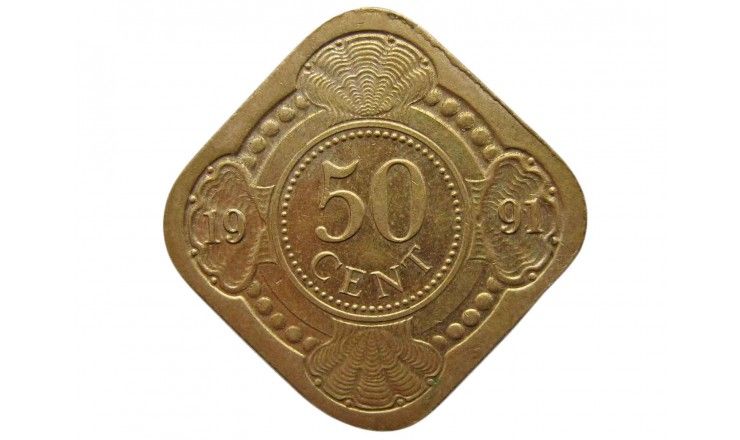 Нидерландские Антиллы 50 центов 1991 г.