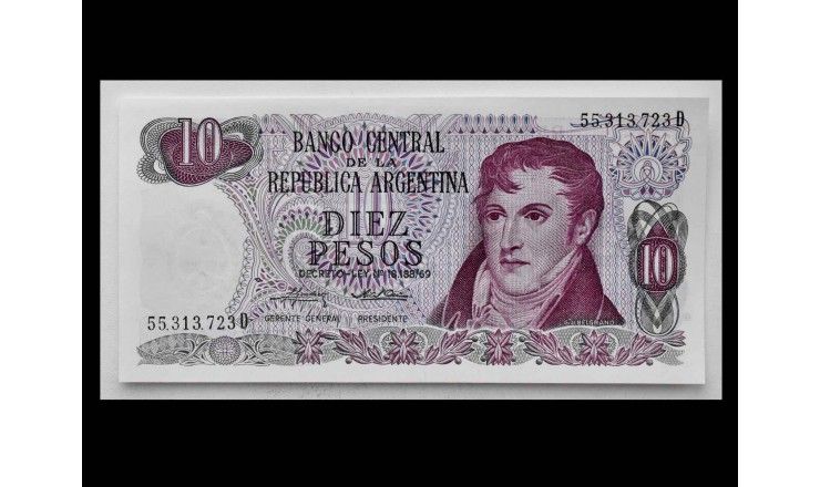 Аргентина 10 песо 1973-76 гг.