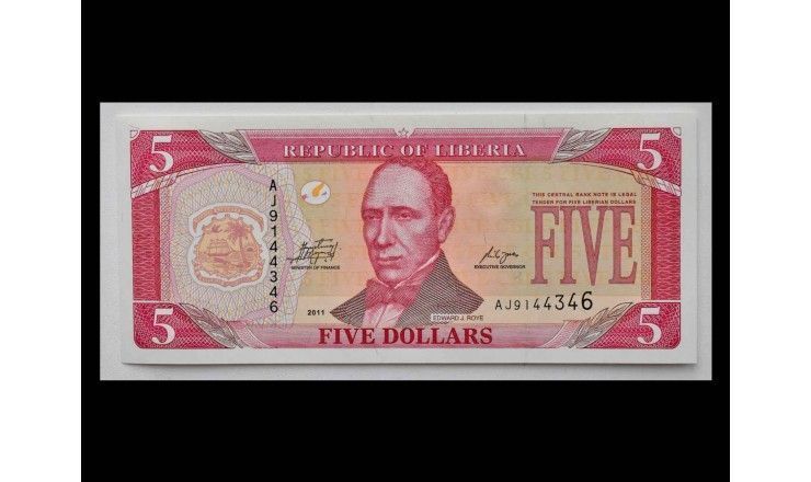 Либерия 5 долларов 2011 г.