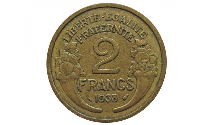 Франция 2 франка 1938 г.