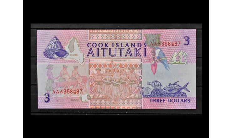 Острова Кука 3 доллара 1992 г.