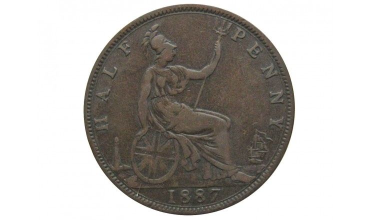 Великобритания 1/2 пенни 1887 г.