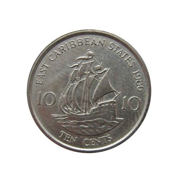 Восточно-Карибские штаты 10 центов 1986 г.
