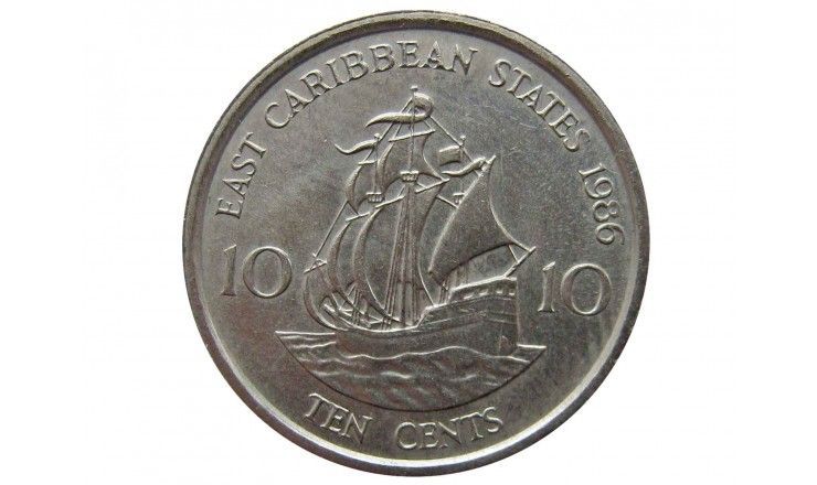 Восточно-Карибские штаты 10 центов 1986 г.