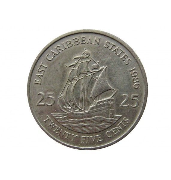 Восточно-Карибские штаты 25 центов 1986 г.