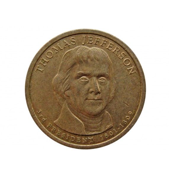 США 1 доллар 2007 г. (Президент США - Томас Джеферсон (1801-1809))