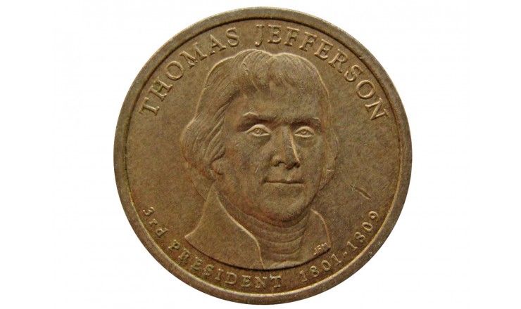 США 1 доллар 2007 г. (Президент США - Томас Джеферсон (1801-1809))