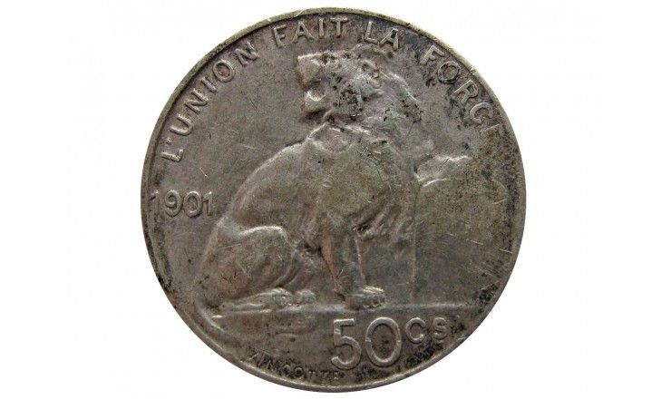 Бельгия 50 сантимов 1901 г. (Des Belges)