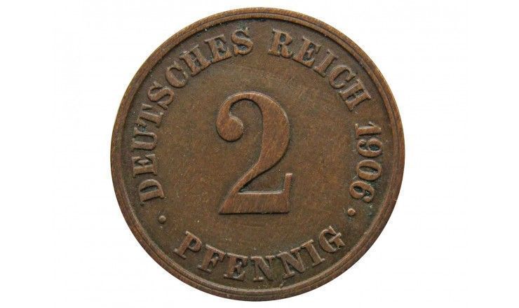 Германия 2 пфеннига 1906 г. J