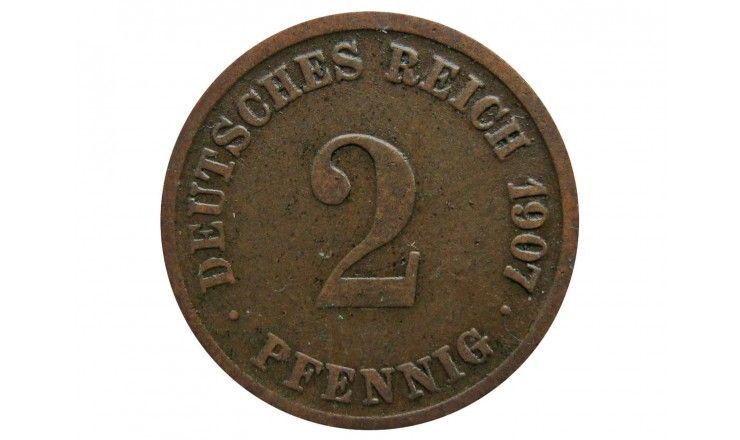 Германия 2 пфеннига 1907 г. G